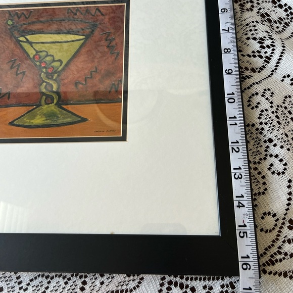 Martini glass print by Carolyn Oltman matted and framed art 11 by 11 inches - Picture 11 of 12